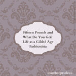 1. Fifteen Pounds and What Do You Get? Life as a Gilded Age Fashionista by Betsy Prioleau